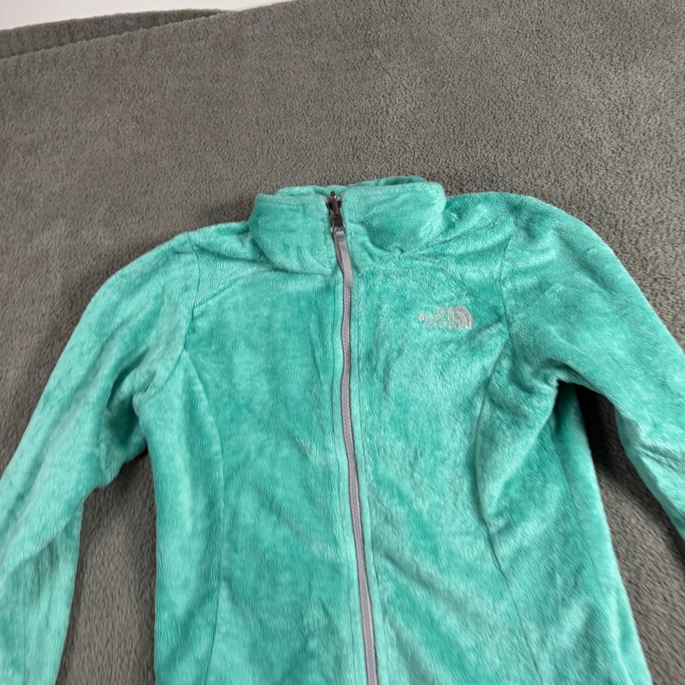 The North Face Girls Osito Full Zip Fleece Jacket Teal Green Small S/P 9163